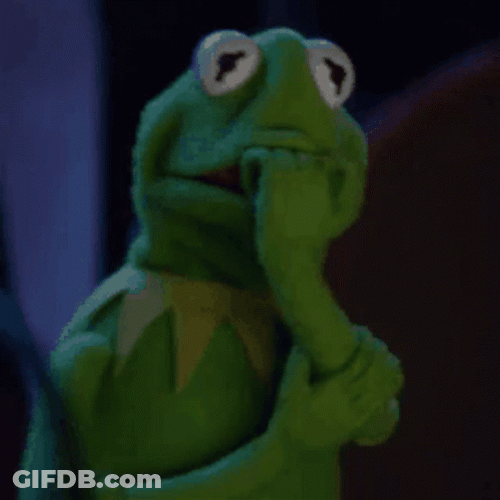 Muppet Character Kermit Frog Worried Realization GIF