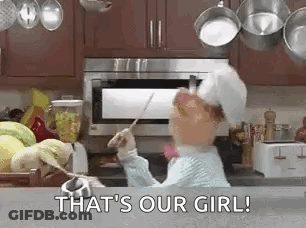Muppet Chef Holding Spoon In Kitchen GIF