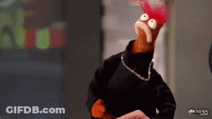 Muppet In Black Turtleneck And Necklace ABC News GIF