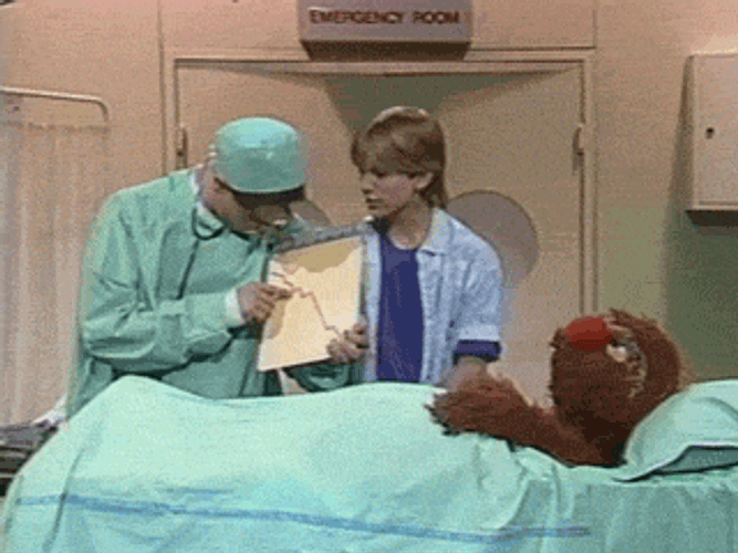 Muppet Moishe Oofnik On Hospital Bed GIF
