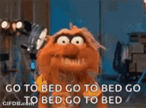 Muppet Tongue Out Go To Bed GIF