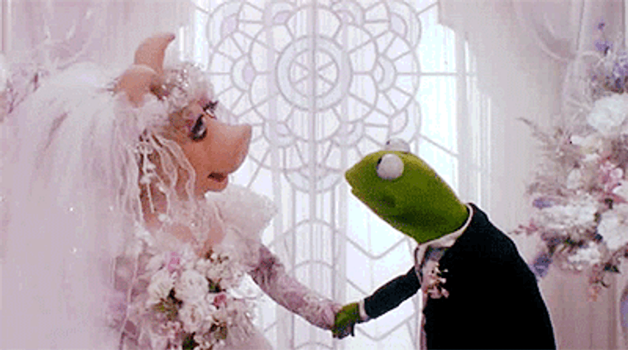 Muppets Kermit And Miss Piggy Wedding GIF