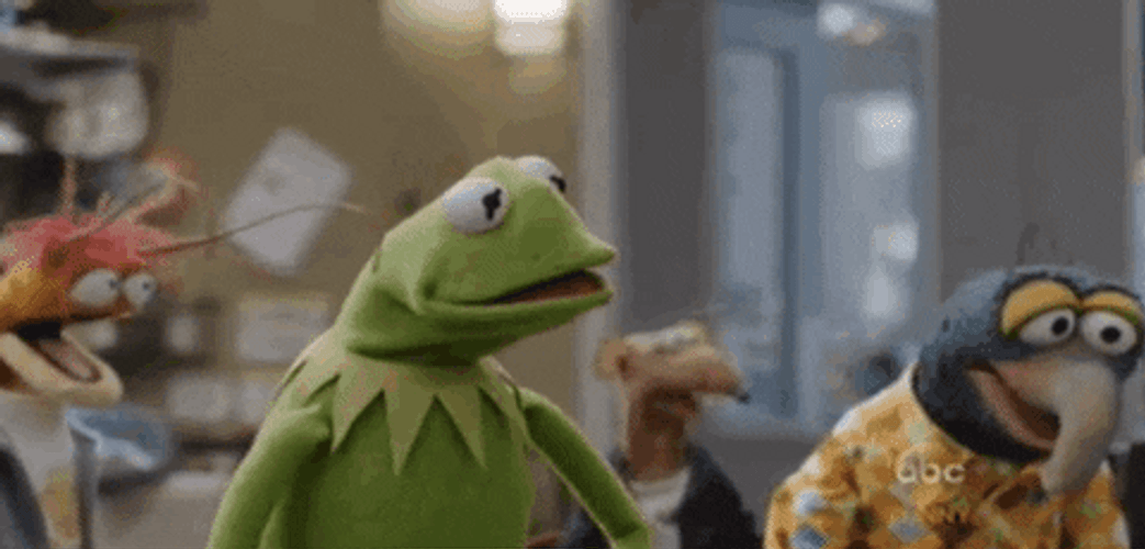 Muppets Kermit Falling Off Building GIF