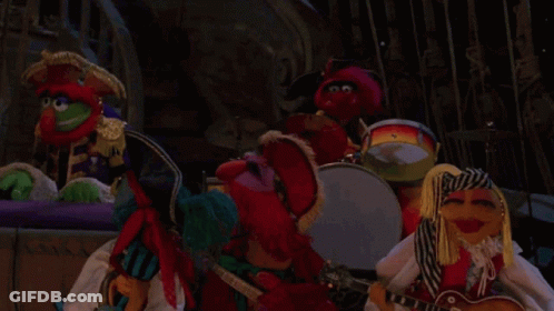 Muppets Playing Drums And Guitars GIF