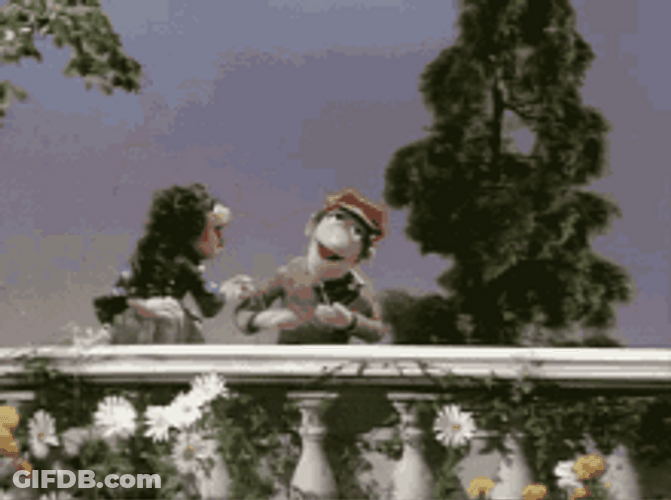 Muppets Wayne And Wanda Puppet Falling Tree GIF
