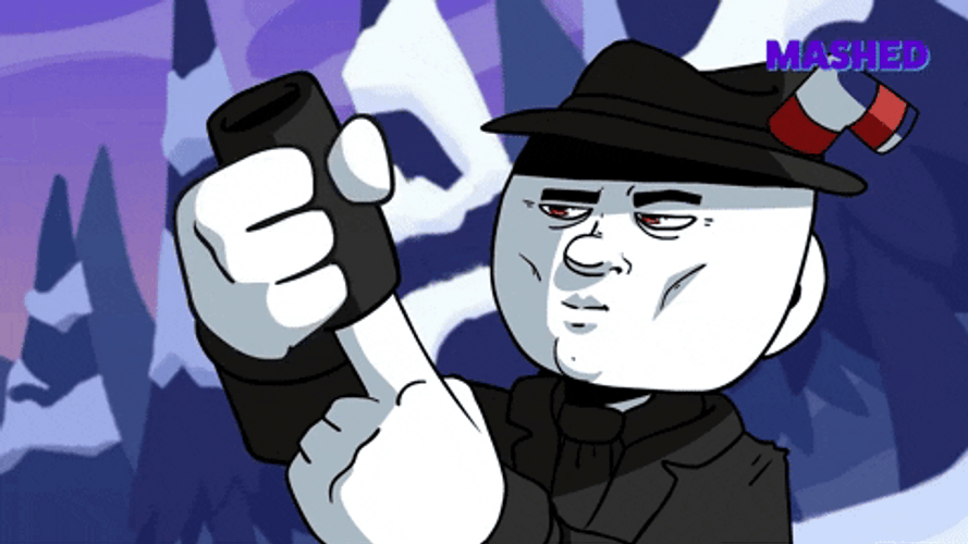 Murder Fixing Gun Silencer Cuphead Parody GIF