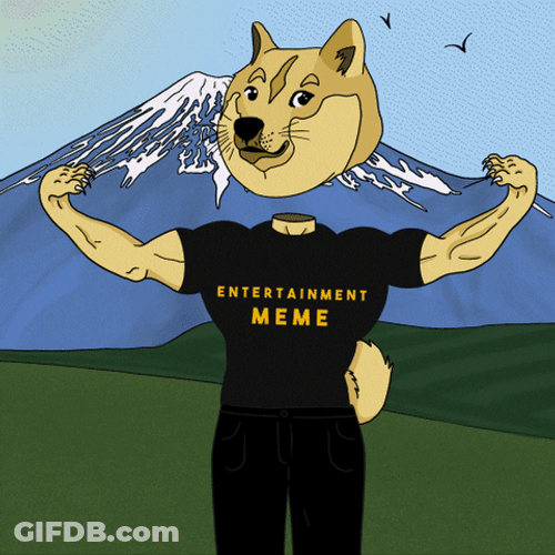 Muscle Flexing Doge Meme GIF