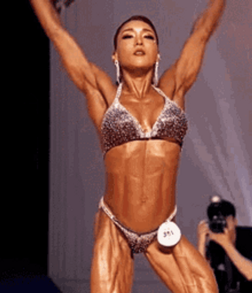 Muscle Lady Model GIF