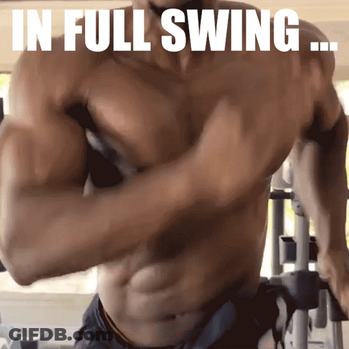 Muscle Runner Bodybuilder Swing Abs GIF