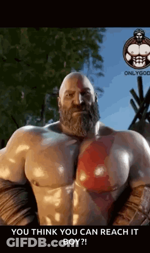 Muscular Bearded Man Standing In Front Of Tree GIF