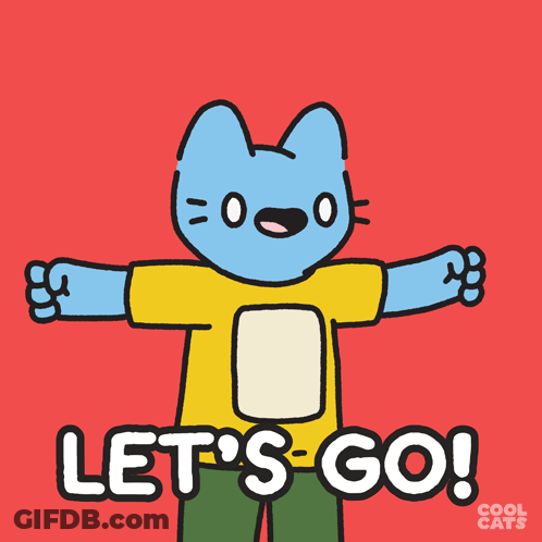 Muscular Cartoon Cat Lets Go GIF