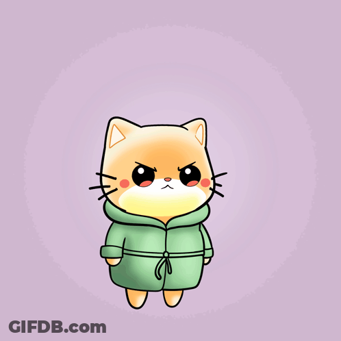 Muscular Cat Holding Green Leaf GIF