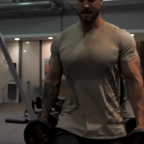 Muscular Guy Work Out Lunge GIF