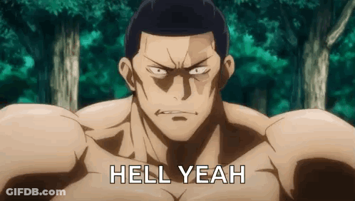 Muscular Man In Woods Saying Hell Yeah GIF