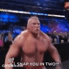 Muscular Man In Wrestling Ring I Ll Snap You In Two GIF