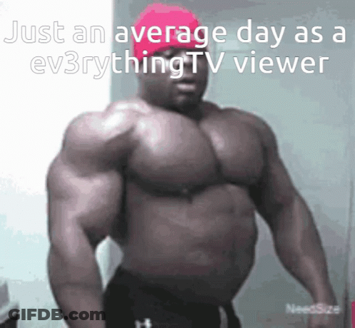 Muscular Man Just An Average Day As An Everything TV Viewer GIF