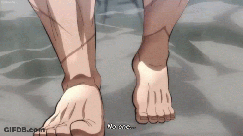Muscular Man Outstretched Arms Before Giant Muscle Man GIF