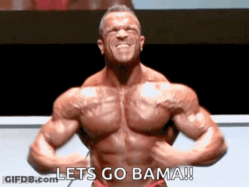 Muscular Man Saying Let's Go Bama GIF