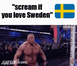 Muscular Man Scream If You Love Sweden GIF