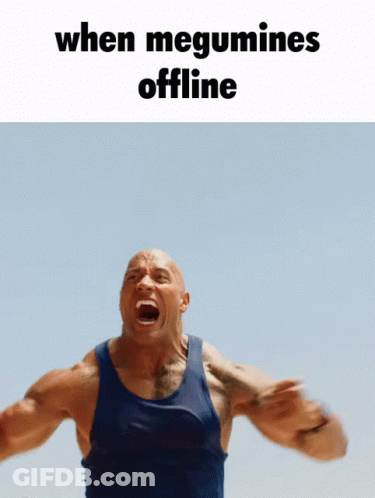 Muscular Man Screaming When Megumines Offline GIF