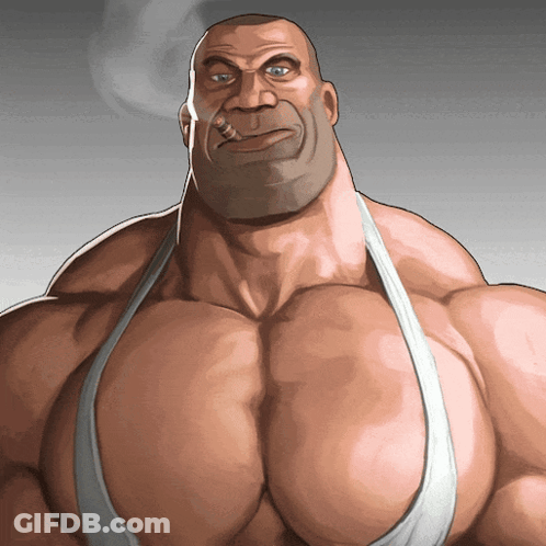 Muscular Man With Cigarette GIF