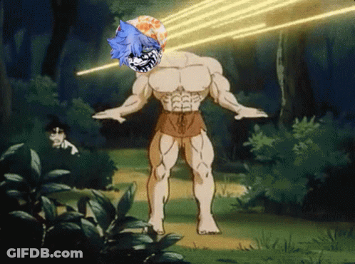 Muscular Man With Troll Face GIF