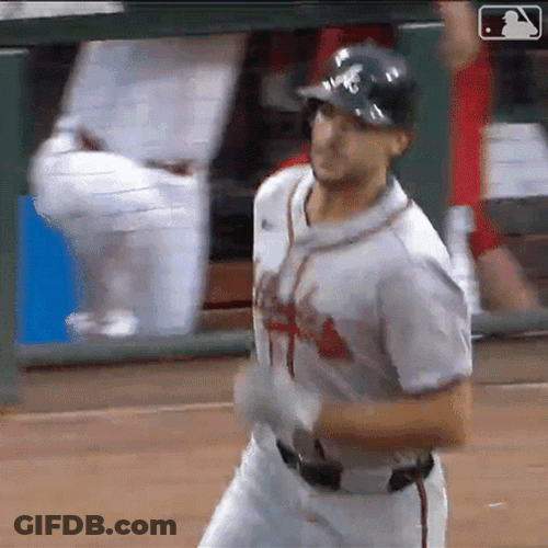 Muscular Matt Olson Running Around GIF
