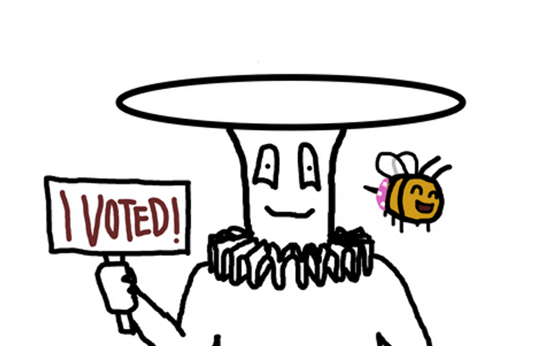 Mushroom Bee Monarch Vote GIF