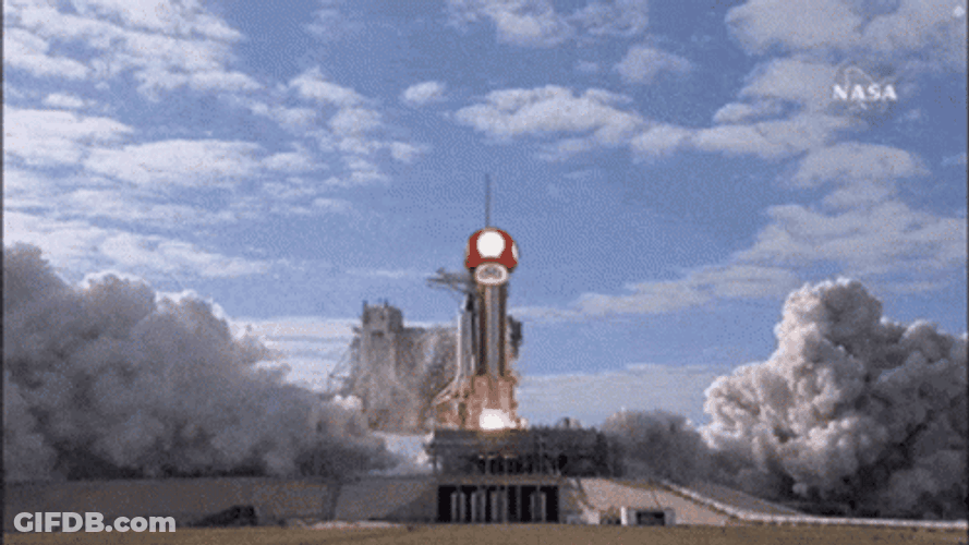 Mushroom Cloud Rocket Launch GIF