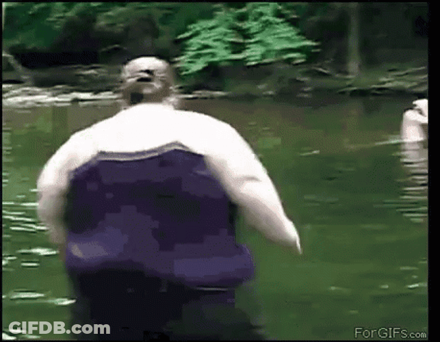 Mushroom Cloud Running Lady GIF
