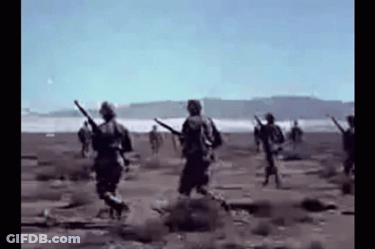 Mushroom Cloud Soldier Are Coming GIF