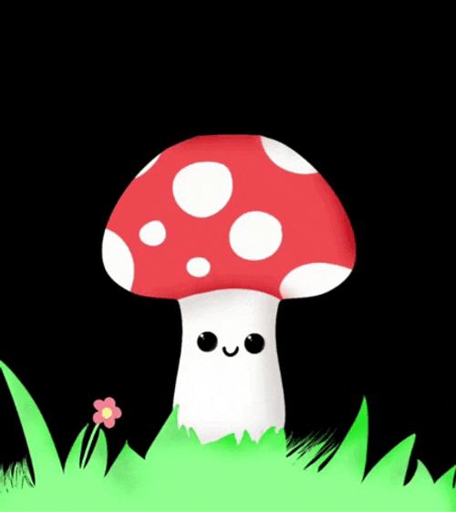 Mushroom Cute Smile Nature GIF