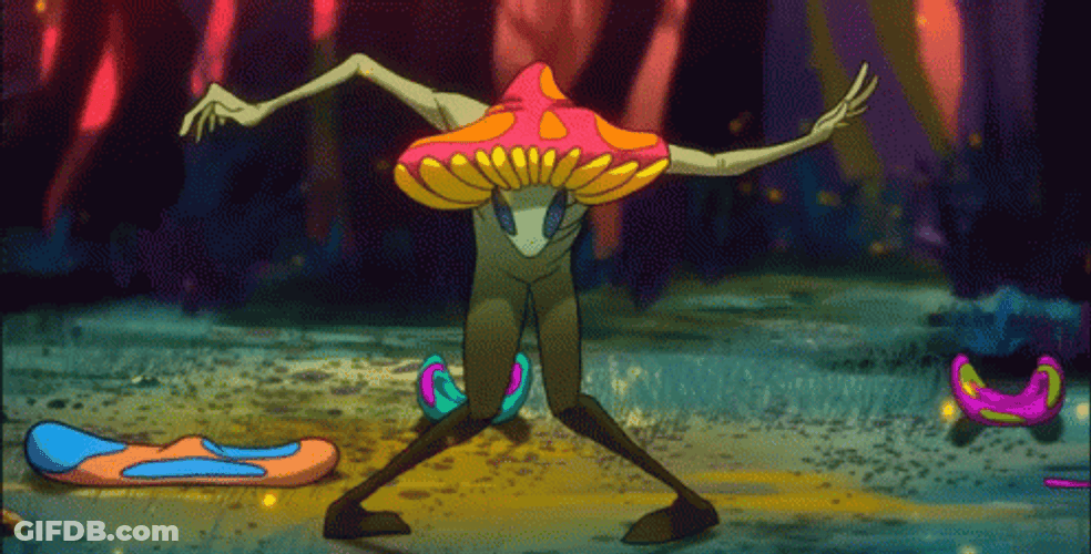 Mushroom Head Dancing Alien GIF