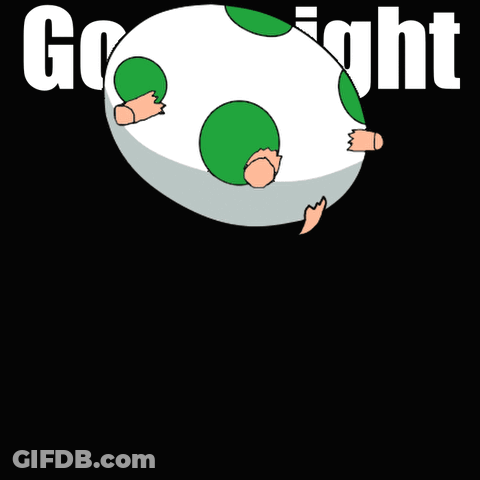 Mushroom Laying On Bed Saying Goodnight GIF