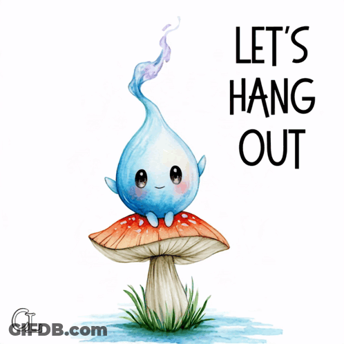 Mushroom Saying Let's Hang Out GIF