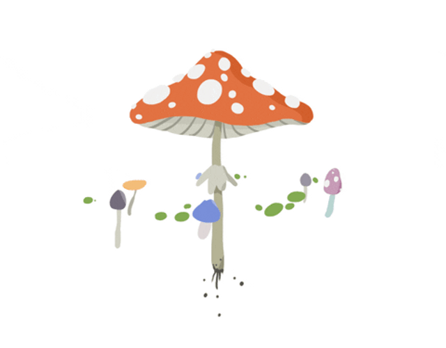 Mushrooms Spinning Animated Loop GIF