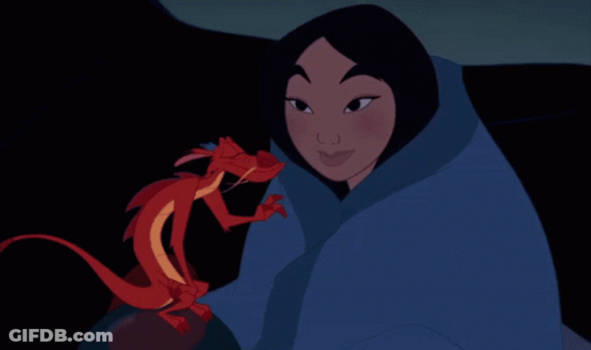 Mushu Backrub Hug Mulan GIF
