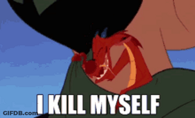 Mushu Dragon Mulan I Kill Myself GIF