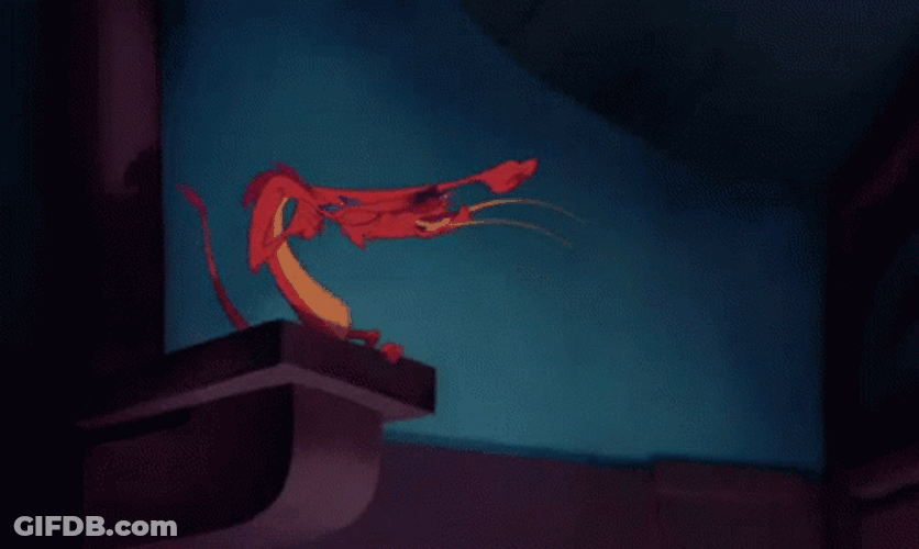 Mushu Tries To Blow Fire GIF