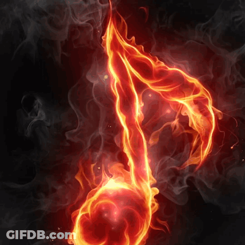 Music Note On Fire GIF