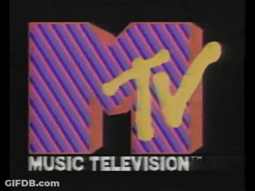 Music Television Logo On Striped Background GIF