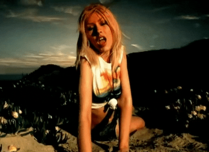 Music Video Genie In A Bottle GIF