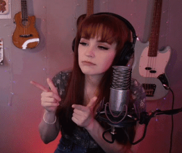 Musician Girl Pointing Finger Guns GIF