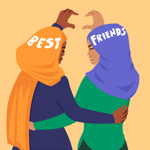 Muslim Girl Besties Friendship Day GIF