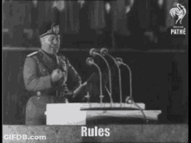 Mussolini Delivering Speech With Gestures GIF