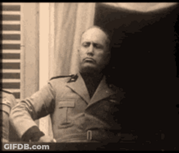 Mussolini Emotional While Delivering Speech GIF