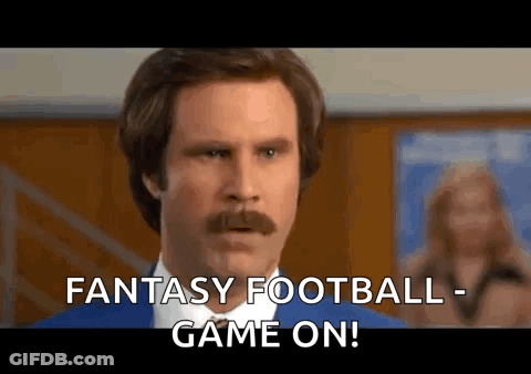 Mustache Man In Blue Suit Says Fantasy Football Game On GIF