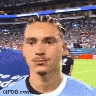 Mustache Man On Soccer Field Wearing Soccer Shirt GIF