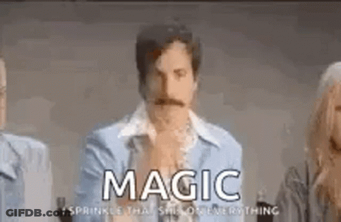 Mustached Man Before Group Saying Magic GIF