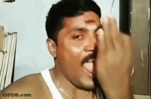 Mustached Man Funny Face Open Mouth GIF